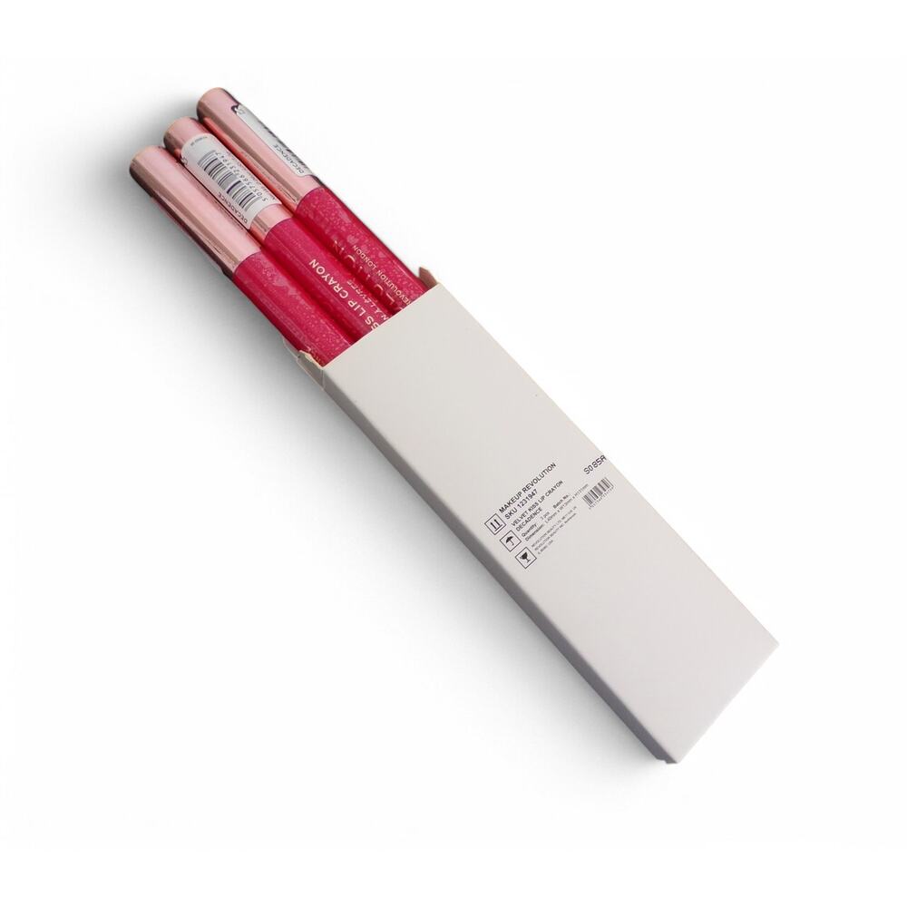 (3) Revolution Velvet Kiss Lip Crayons Color Decadence Cruelty Free Still in Box - Picture 2 of 4